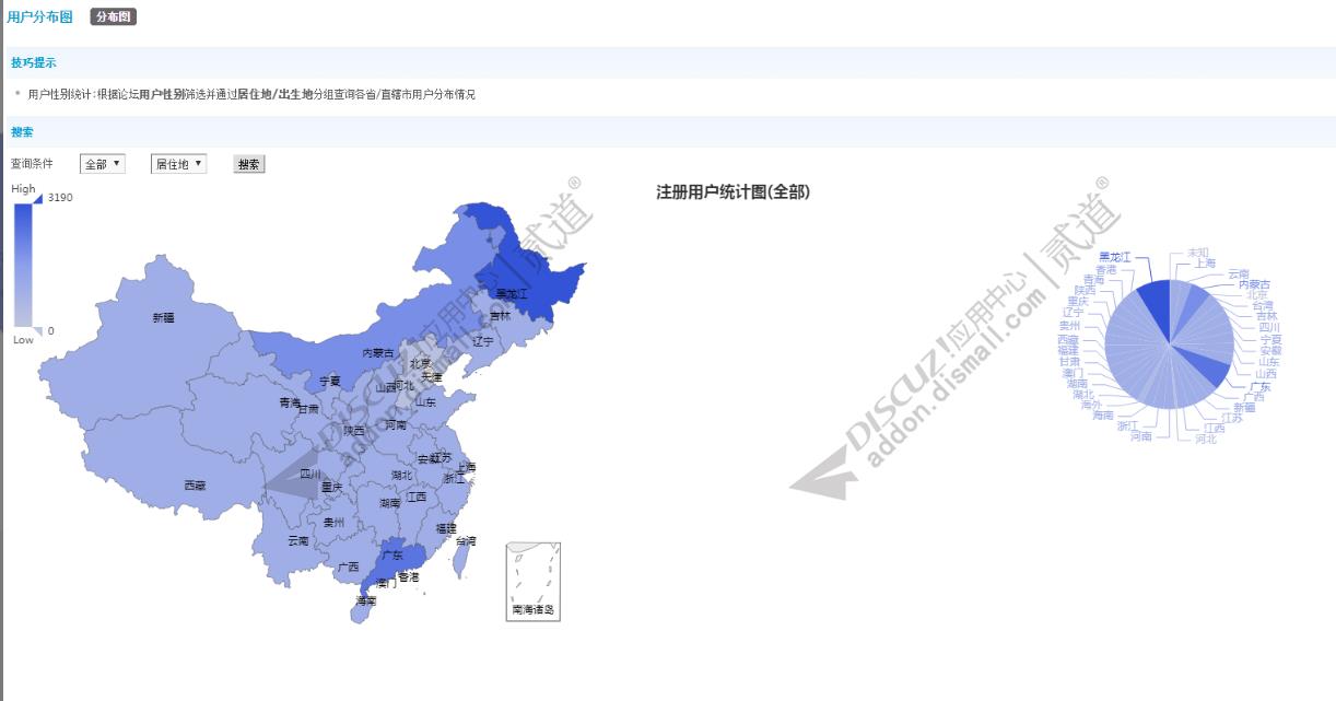 Discuz!注册用户统计图 注册用户统计图(gzkj_member_map)-1